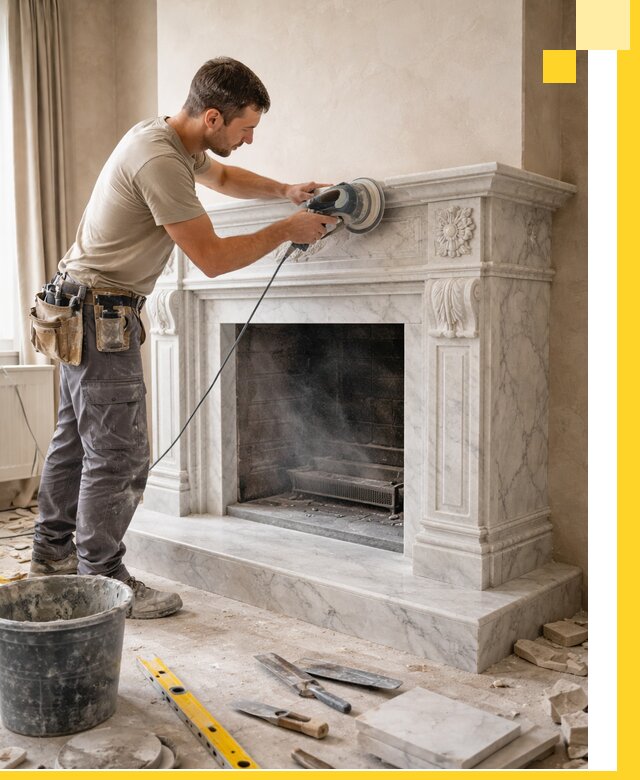 Изготовление и установка мраморных каминов в Королёве под ключ