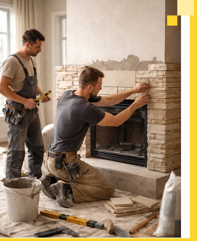 Установка и монтаж каминов для загородного дома в Королёве