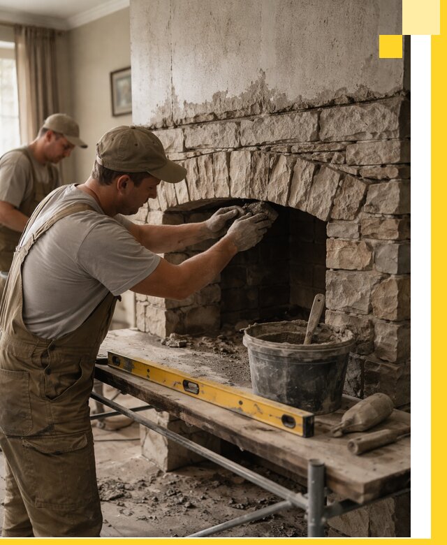 Изготовление каминов под ключ в Королёве, монтаж и отделка