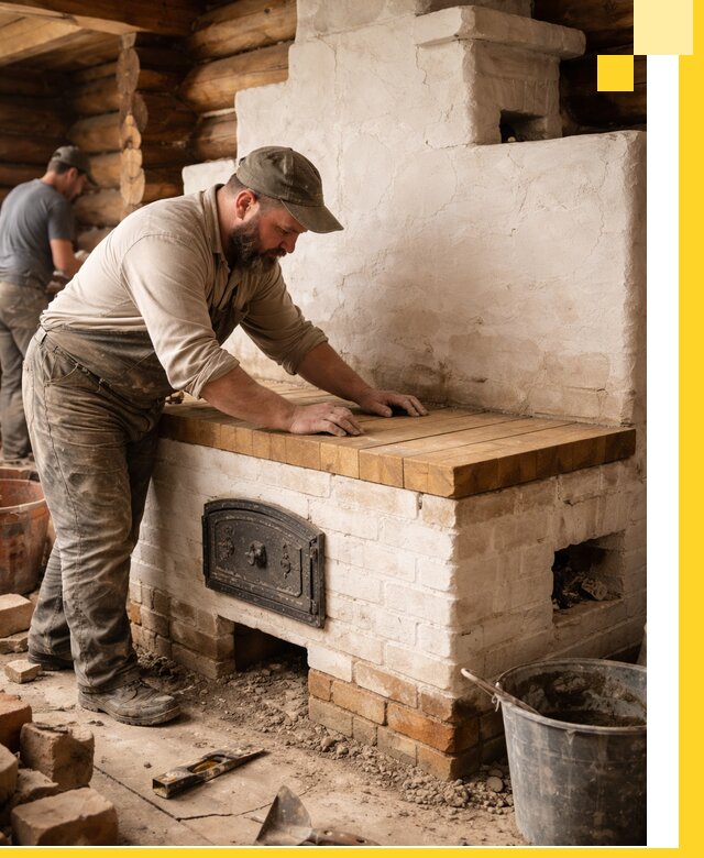 Проектирование и установка русской печи с лежанкой в Королёве