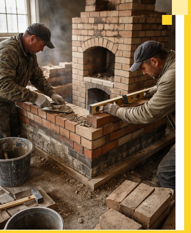 Изготовление и монтаж печей и каминов из кирпича в Королёве