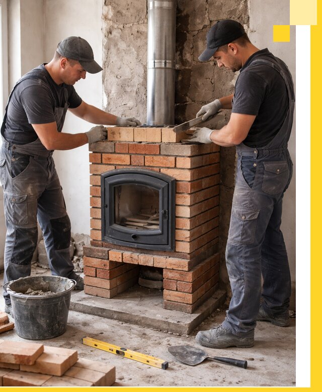 Монтаж печи камина под ключ в Королёве с гарантией и пусконаладкой