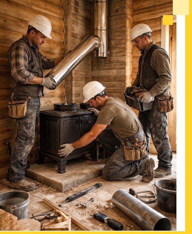 Профессиональный монтаж банных печей и дымоходов в Королёве