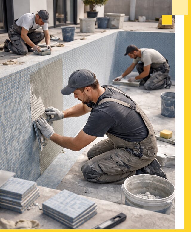 Облицовка бассейнов в Королёве плитка мозаика гидроизоляция