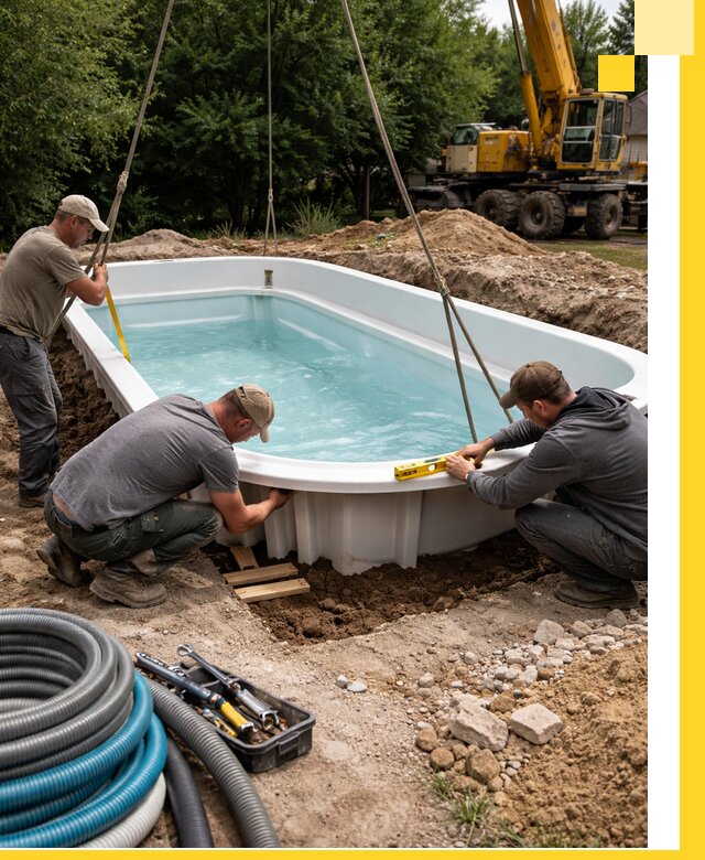 Установка и монтаж композитных бассейнов под ключ в Королёве