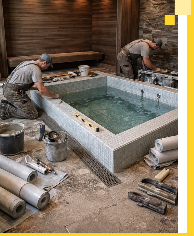 Установка и строительство бассейнов для сауны в Королёве