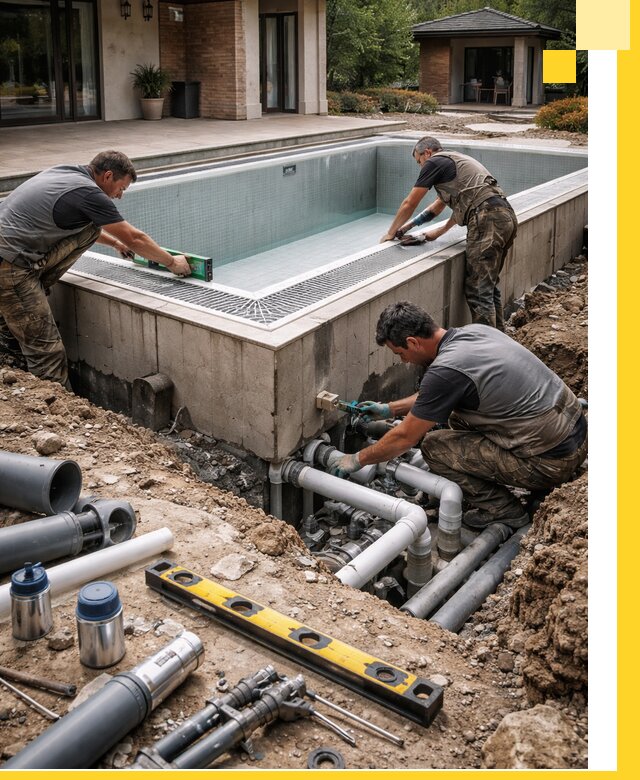 Строительство переливных бассейнов в Королёве под ключ