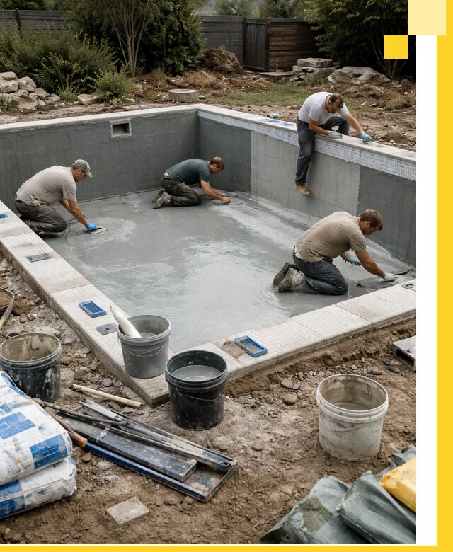 Изготовление и монтаж чаши бассейна под ключ в Королёве