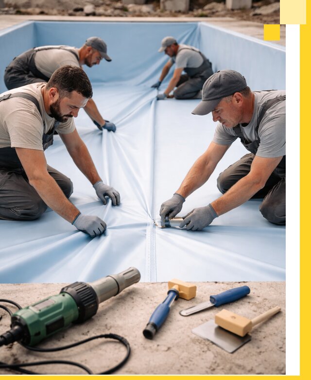 ПВХ пленка для бассейнов с монтажом и гарантией в Королёве