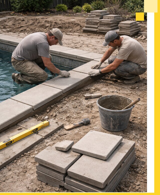 Установка и изготовление копингового камня для бассейнов в Королёве