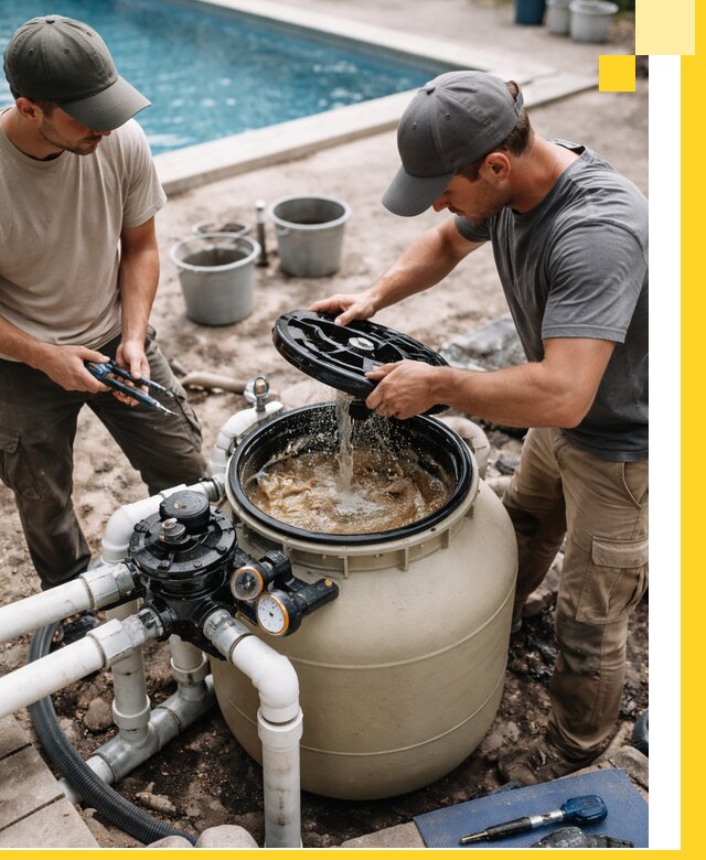 Установка и обслуживание песочных фильтров для бассейнов в Королёве