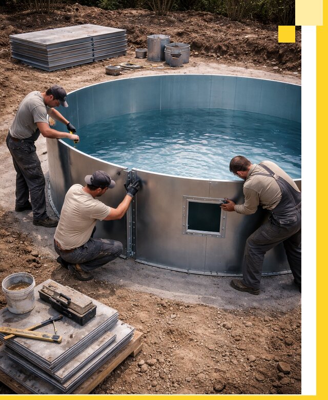 Круглые бассейны под ключ в Королёве проектирование и монтаж