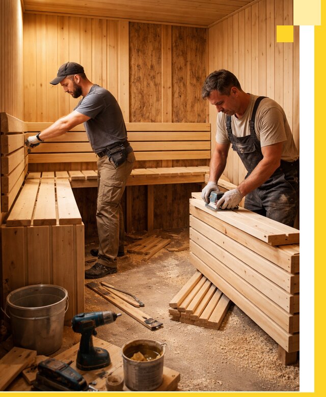 Профессиональный комплексный ремонт саун под ключ в Королёве