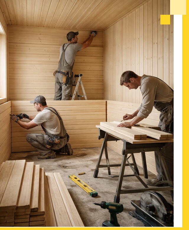 Обшивка саун в Королёве из натуральной древесины под ключ