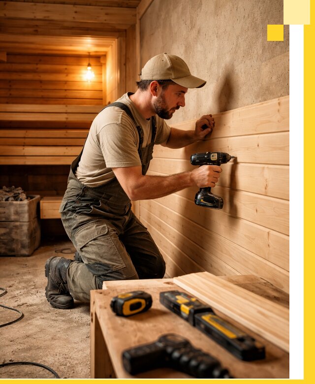 Профессиональная внутренняя отделка бани в Королёве под ключ