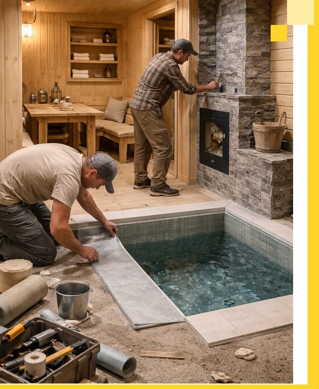 Строительство бань с комнатой отдыха под ключ в Королёве