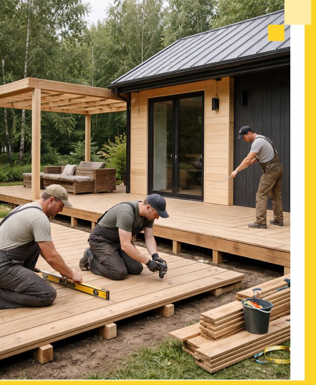 Строительство бань с террасой и бассейном под ключ в Королёве