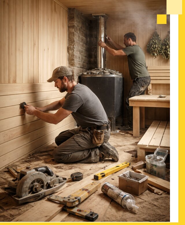 Полное строительство и оснащение парных под ключ в Королёве