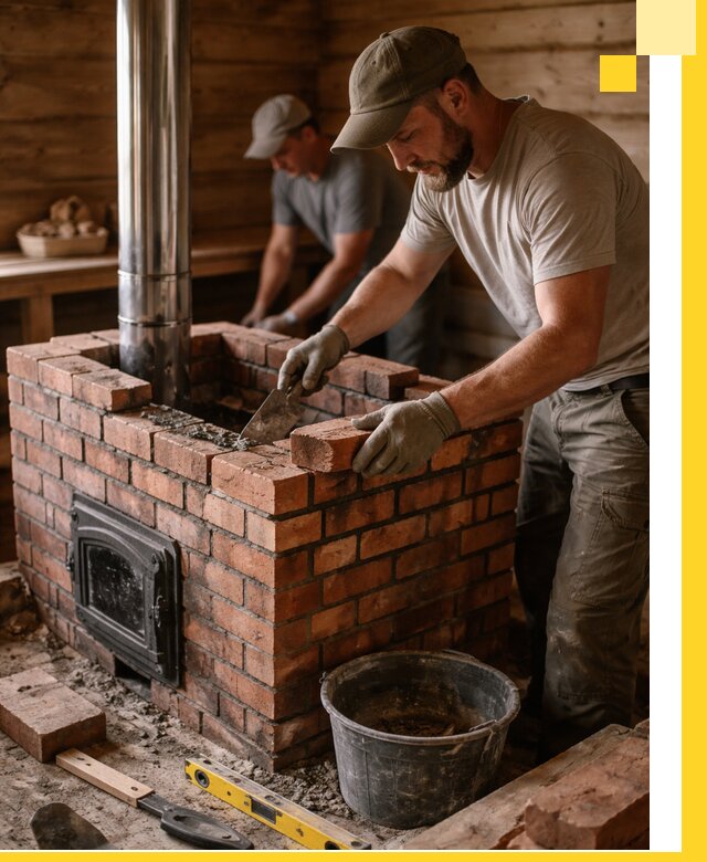 Кирпичные печи для бани под ключ в Королёве, проект и монтаж