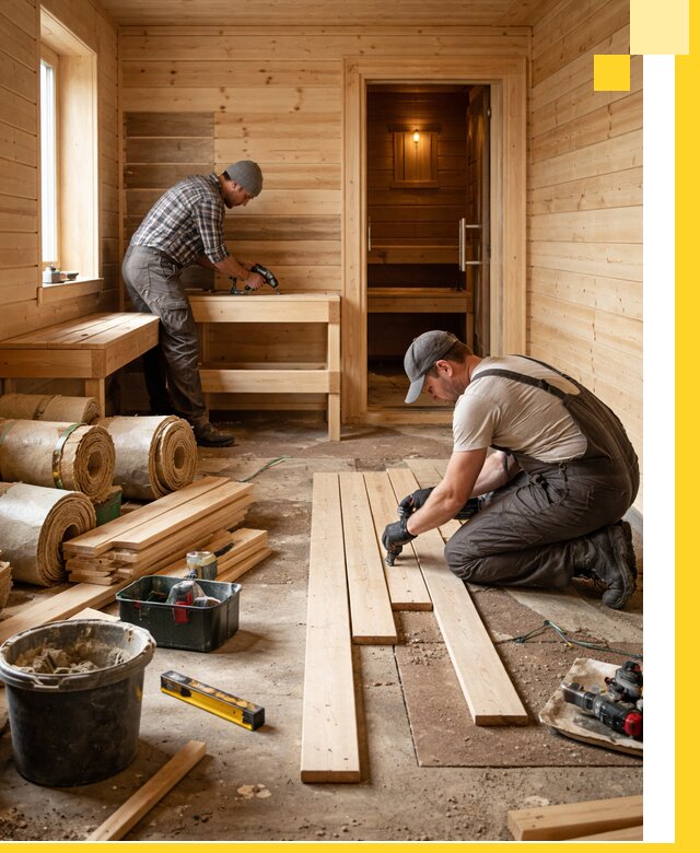 Индивидуальный проект бани с комнатой отдыха под ключ в Королёве