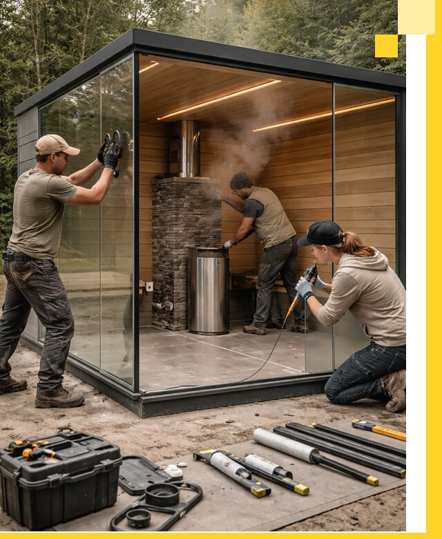 Проектирование и строительство стеклянных бань в Королёве