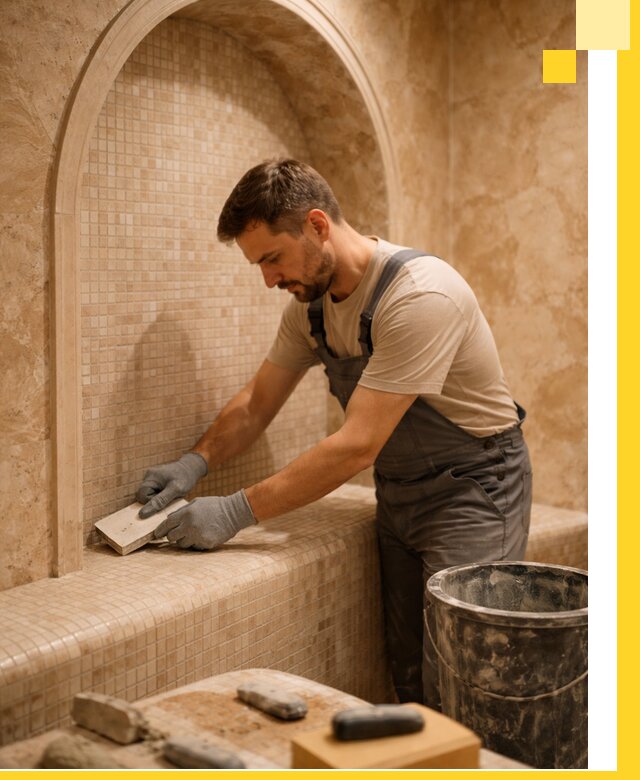 Профессиональная отделка хамамов с мозаикой под ключ в Королёве